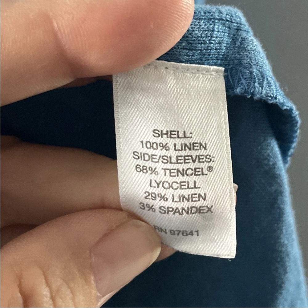 J.Jill Purejill Linen & Tencel A-Line Dress in Blue Simple Modest Size Large - Picture 6 of 8